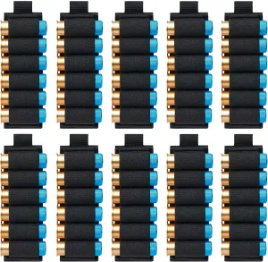 10 Pack 6 Rounds Card Holder | Buttstock Shell Holder | 12/20 Ga Side Saddle Carrier for Rifle Shotgun Cartridge | with MOLLE Pouch and Hook and Loop