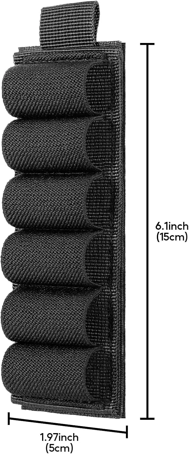 2 Pack Tactical Shotgun Shell Holder Buttstock Holder for Rifles, Molle Cartridge Shotgun Ammo Carrier for 12/20 Gauge