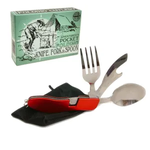 Adventurer's Pocket Knife, Fork & Spoon Set
