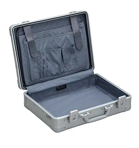 Aleon 17" Business Attache Aluminum Hardside Business Briefcase (Platinum) Sliver