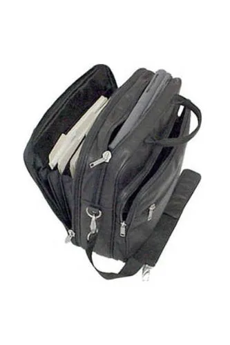 AmeriLeather Genuine Laptop Softside Briefcase (Black)