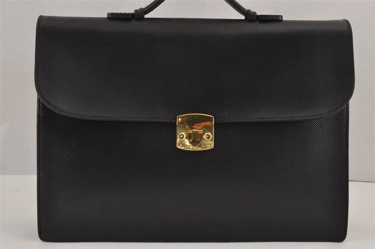 Authentic BOTTEGA VENETA Vintage Leather 2Way Briefcase Business Bag Black 8407J