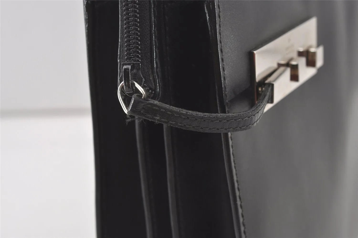 Authentic GUCCI Vintage Briefcase Business Hand Bag Leather 03012 Black 8497I