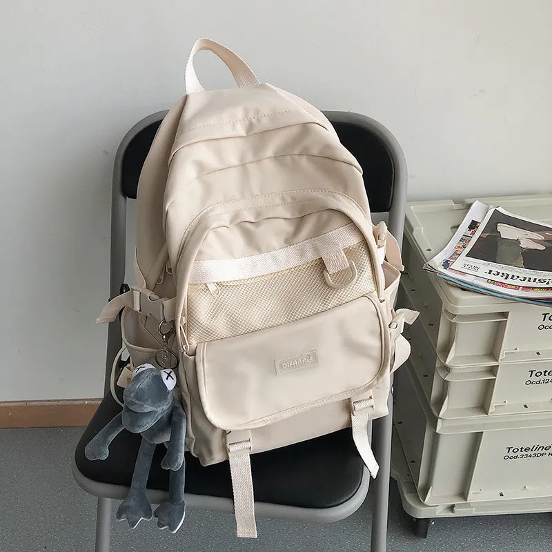 Backpack Female College Student Simple Korean Style High School Student Junior School  Large Capacity Fashion  Male