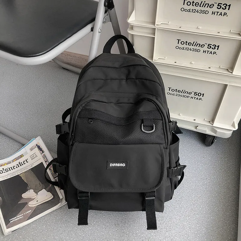 Backpack Female College Student Simple Korean Style High School Student Junior School  Large Capacity Fashion  Male
