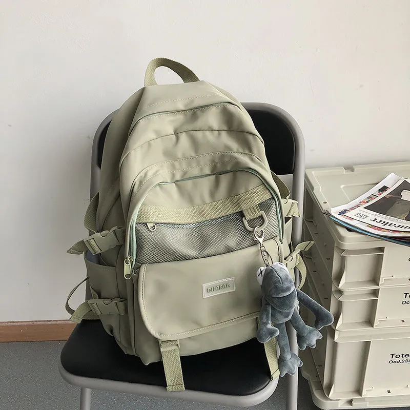Backpack Female College Student Simple Korean Style High School Student Junior School  Large Capacity Fashion  Male