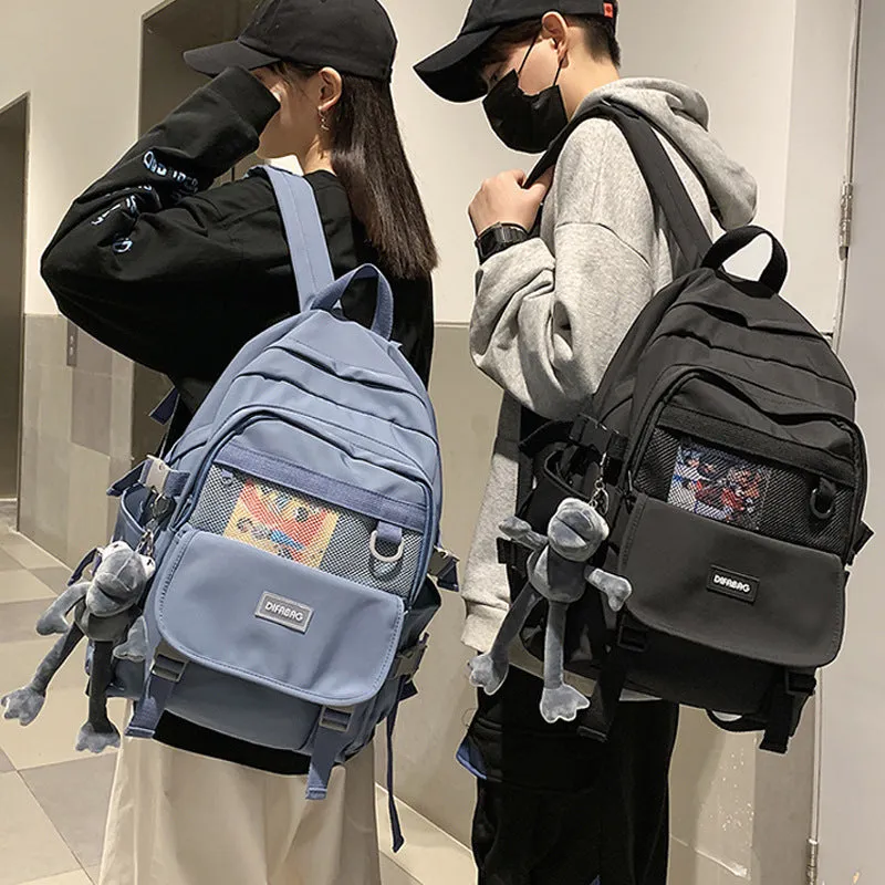 Backpack Female College Student Simple Korean Style High School Student Junior School  Large Capacity Fashion  Male