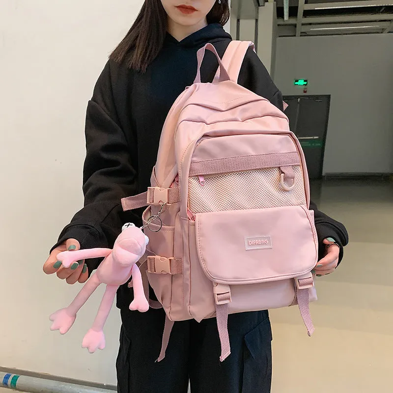 Backpack Female College Student Simple Korean Style High School Student Junior School  Large Capacity Fashion  Male