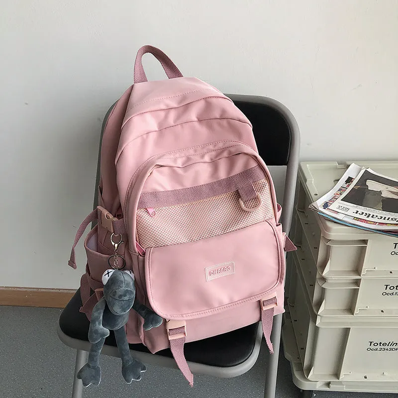 Backpack Female College Student Simple Korean Style High School Student Junior School  Large Capacity Fashion  Male