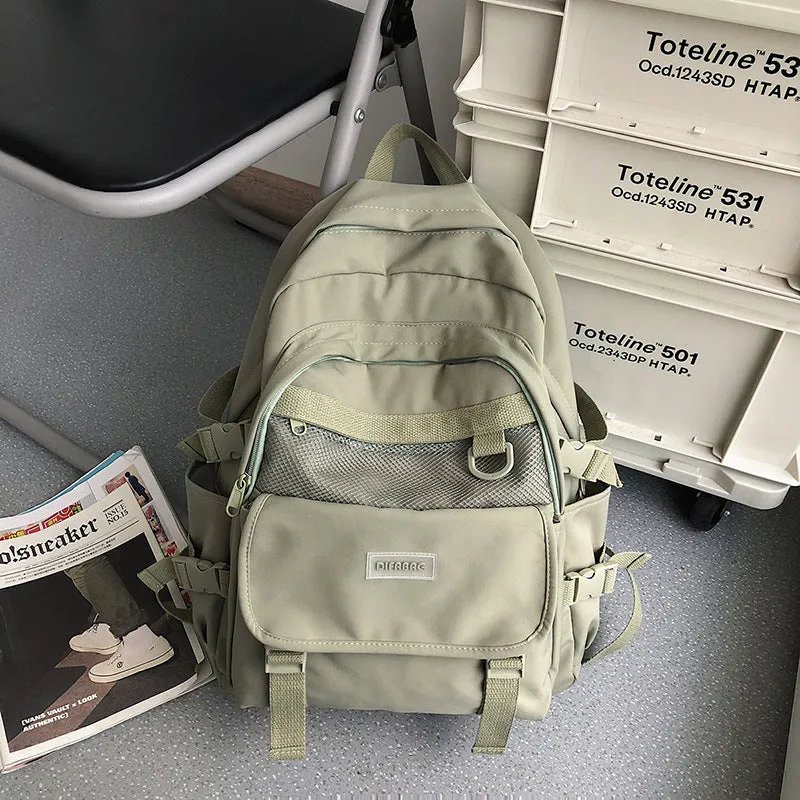 Backpack Female College Student Simple Korean Style High School Student Junior School  Large Capacity Fashion  Male
