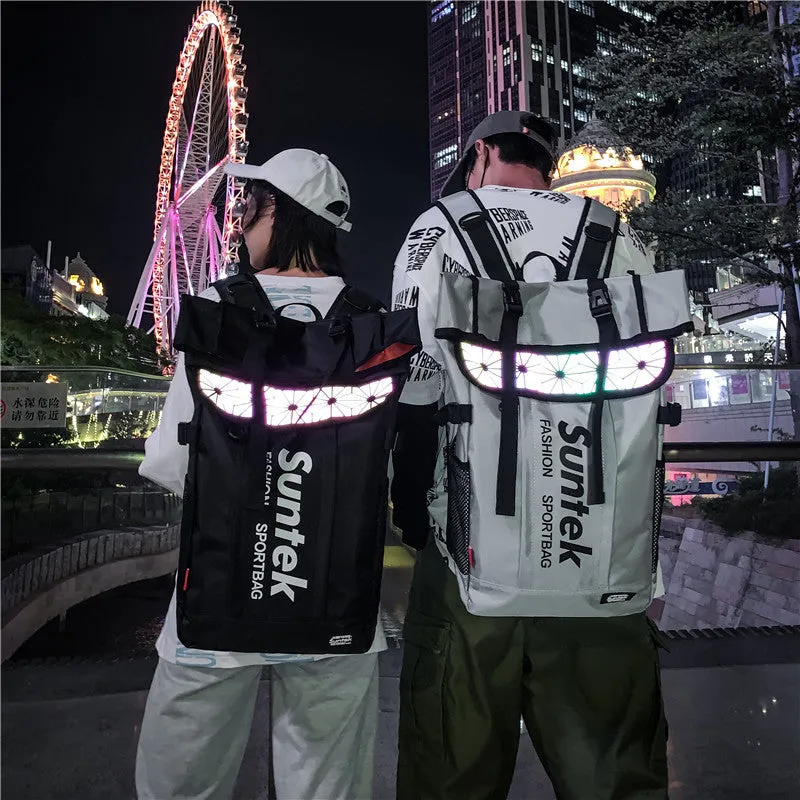 Backpack Sports Leisure Travel Bag Tooling Style Reflective College Students Bag