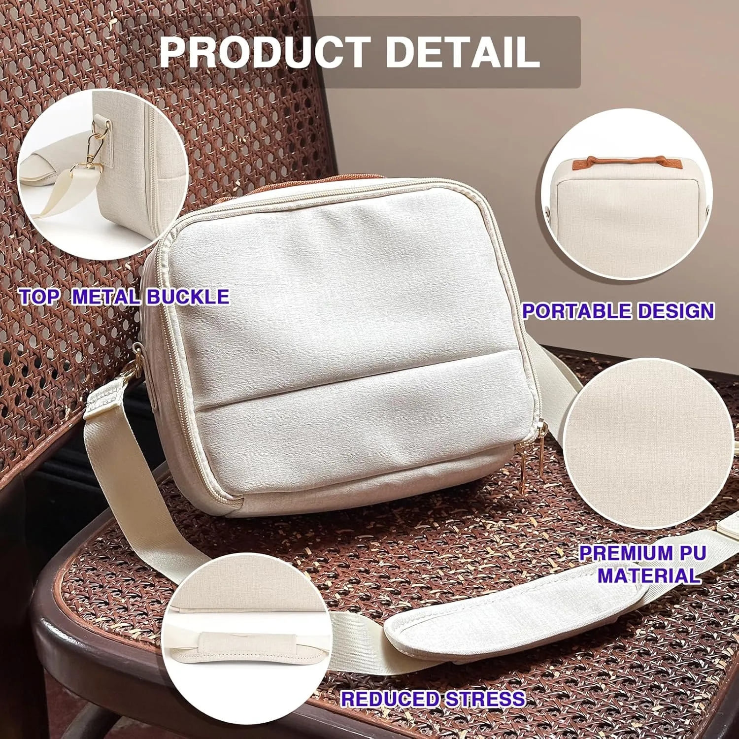 CAIYOULE Universal Portable Protective Bag for Fujifilm Instax Mini 12/11/99/7 /40/Evo/Link2/Liplay/SQ /CP910/1200/1300 and DSLR Cameras fuji Instant Universal Digital Camera Case No Camera-White