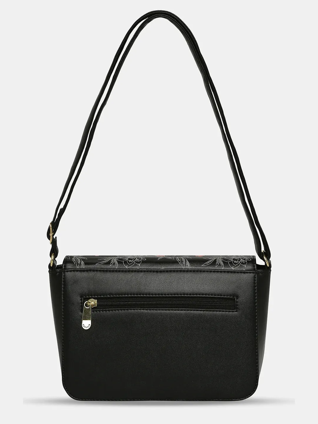 Caprese Snow Sling Small Printed Women'S Handbag Black