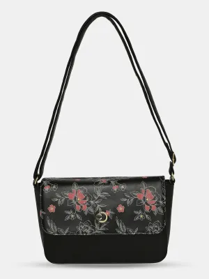 Caprese Snow Sling Small Printed Women'S Handbag Black