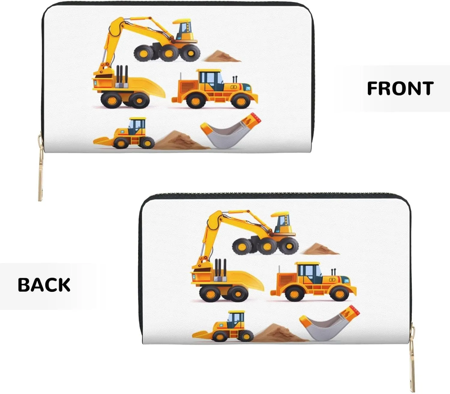 Cartoon Engineering Car Women Travel Wallet With Around Zipper Truck Long Card Holder Handbag Coin Purse Clutch Cell Phone Case