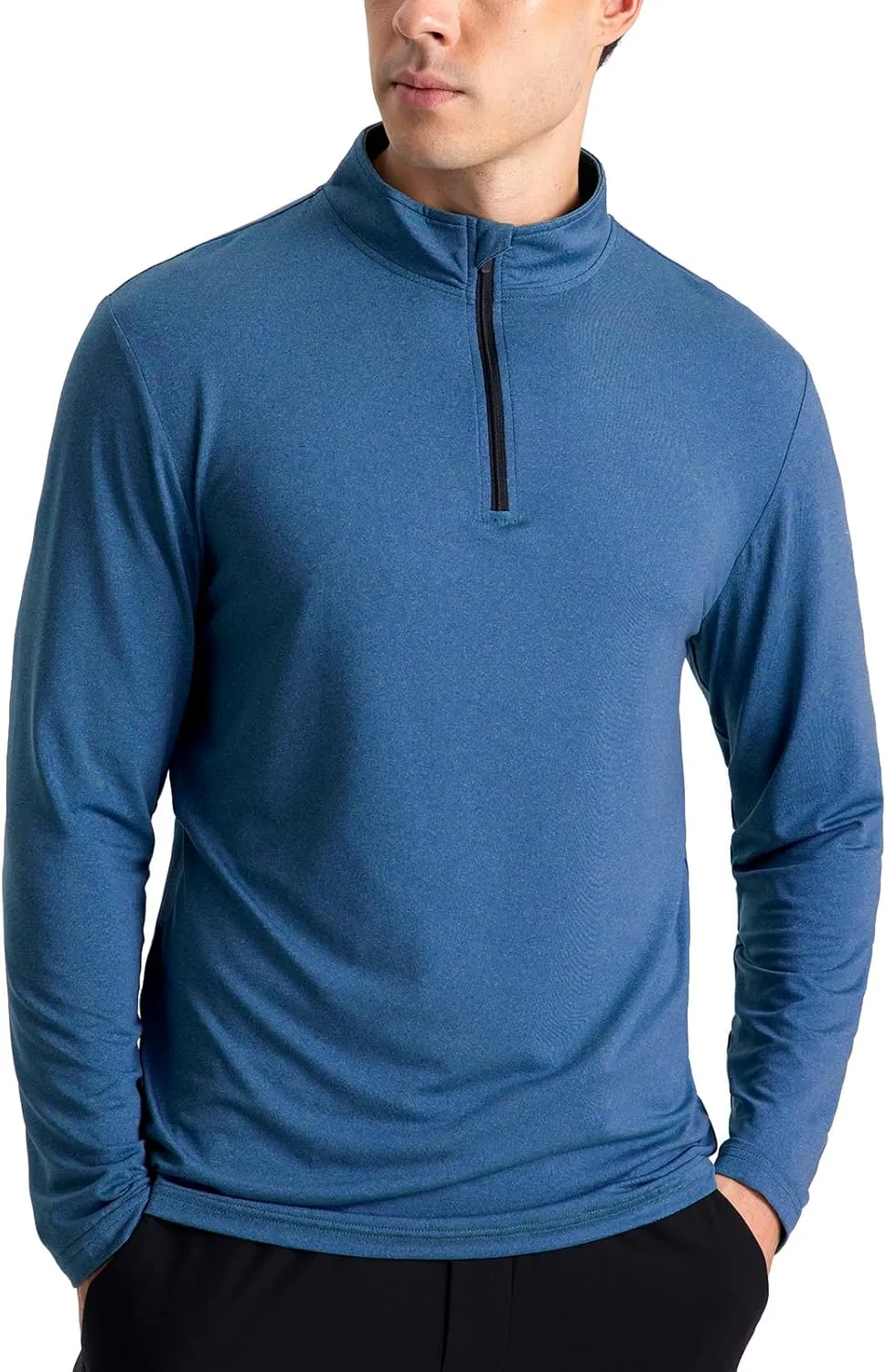 CARWORNIC Men's Long Sleeve Athletic Shirts 1/4 Zip Pullover Quick Dry Active Sports Sweatshirt for Running Workout Gym
