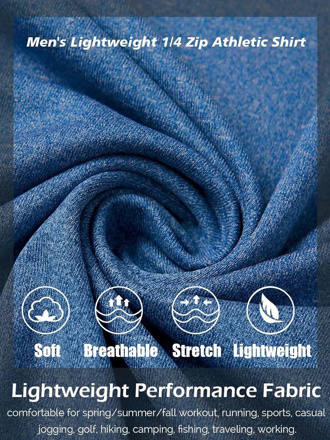 CARWORNIC Men's Long Sleeve Athletic Shirts 1/4 Zip Pullover Quick Dry Active Sports Sweatshirt for Running Workout Gym