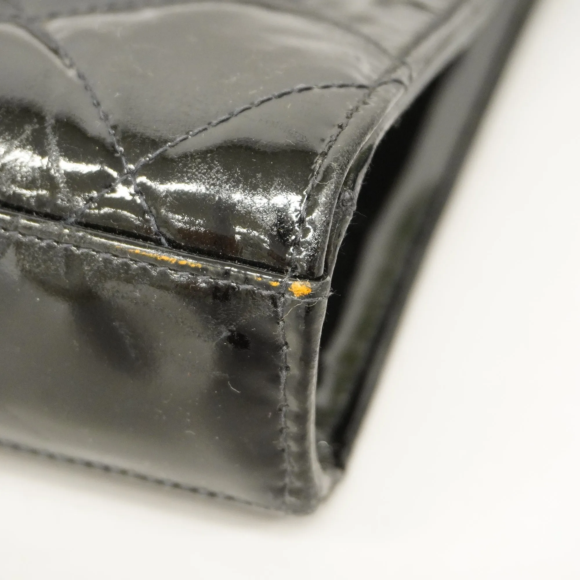 CHANELAuth  Matelasse Business Bag Women's Patent Leather Briefcase Black