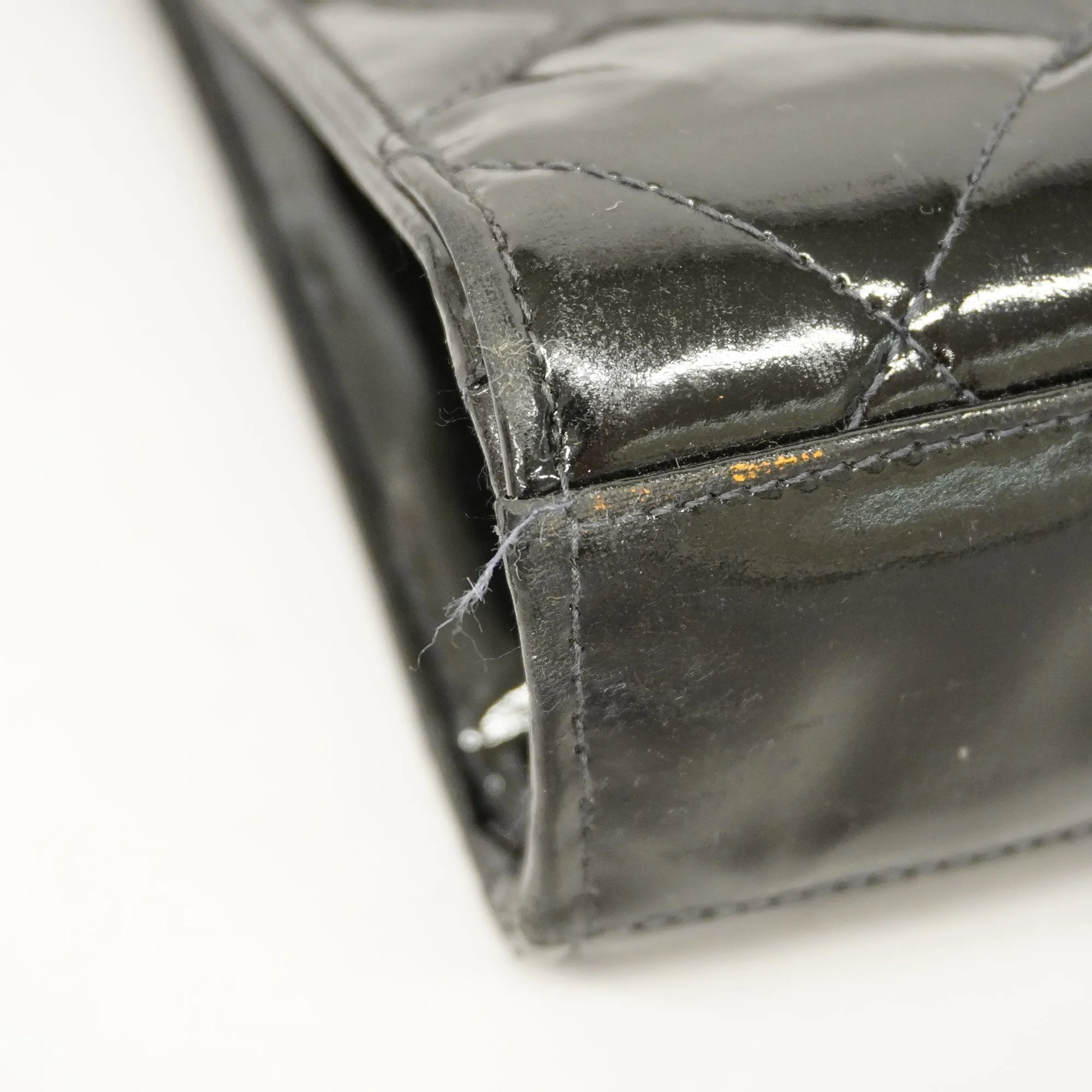 CHANELAuth  Matelasse Business Bag Women's Patent Leather Briefcase Black