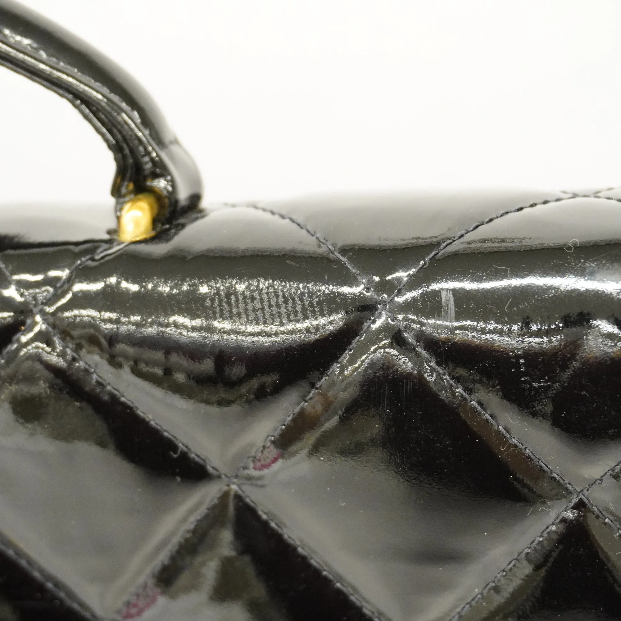 CHANELAuth  Matelasse Business Bag Women's Patent Leather Briefcase Black