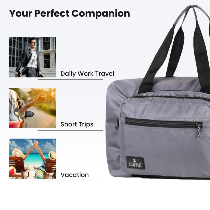 Convertible Travel Duffle Bag - Spacious with Zippered Pockets | Crossbody Sling Bag | 25L | Dark Grey