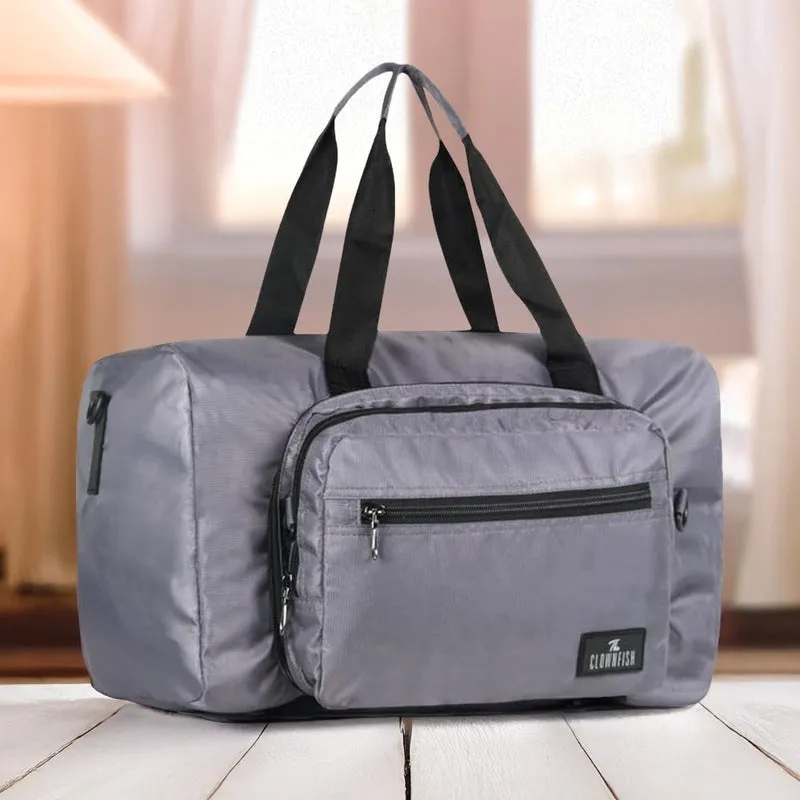 Convertible Travel Duffle Bag - Spacious with Zippered Pockets | Crossbody Sling Bag | 25L | Dark Grey