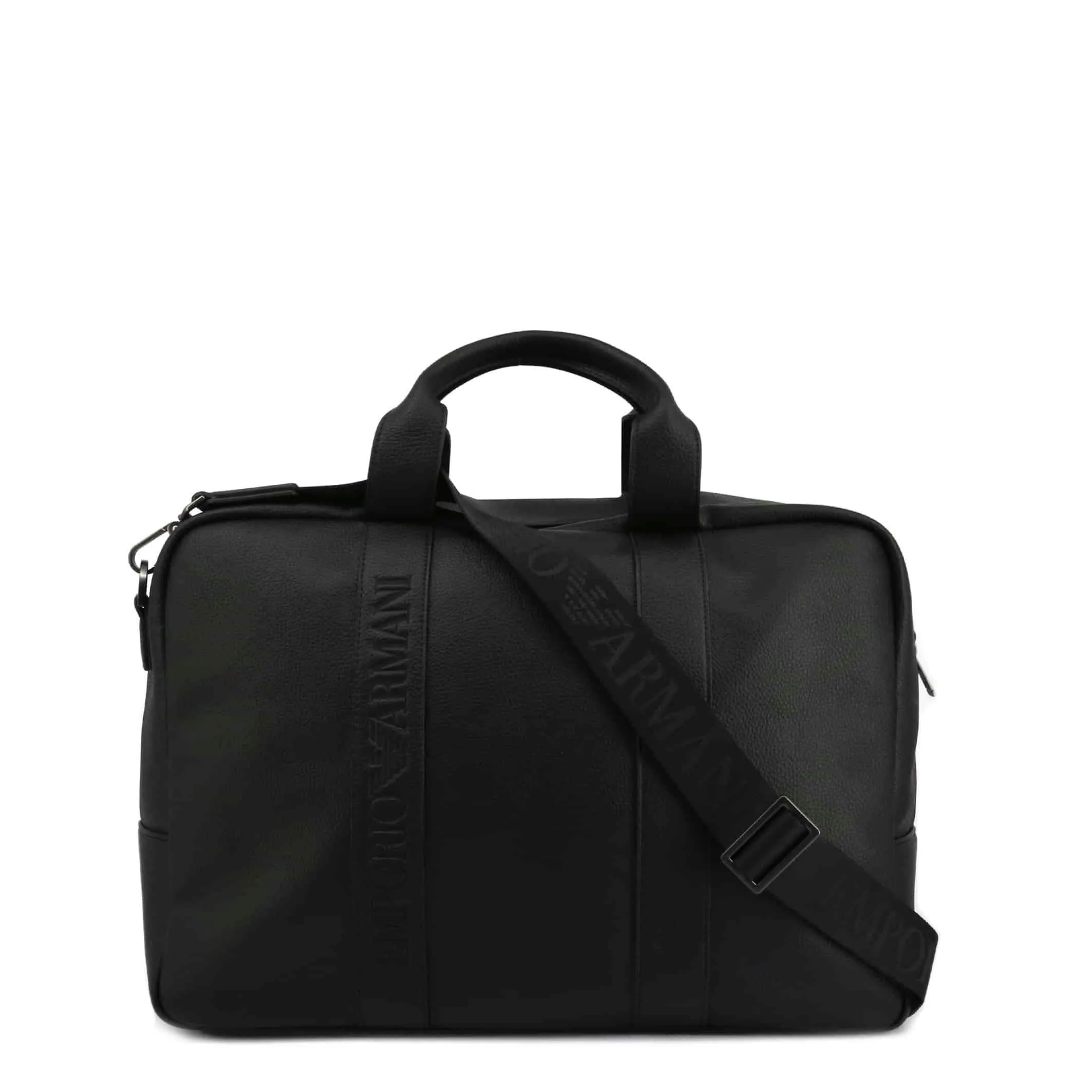 Emporio Armani Sophisticated Black Travel Duffel Bag