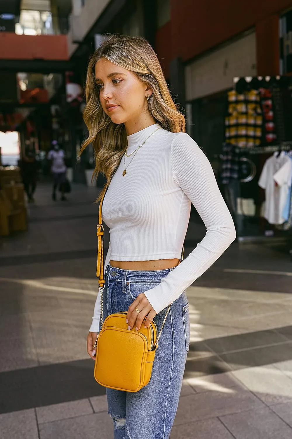 FashionPuzzle Multi Pocket PU Leather Casual Medium Crossbody Bag with Adjustable Strap