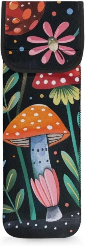 Flashideas Art Mushroom Flat Iron Case Organizer and Storage with Pocket Heat Resistant Neoprene Curling Iron Cover Sleeve Hot Tools Travel Bag