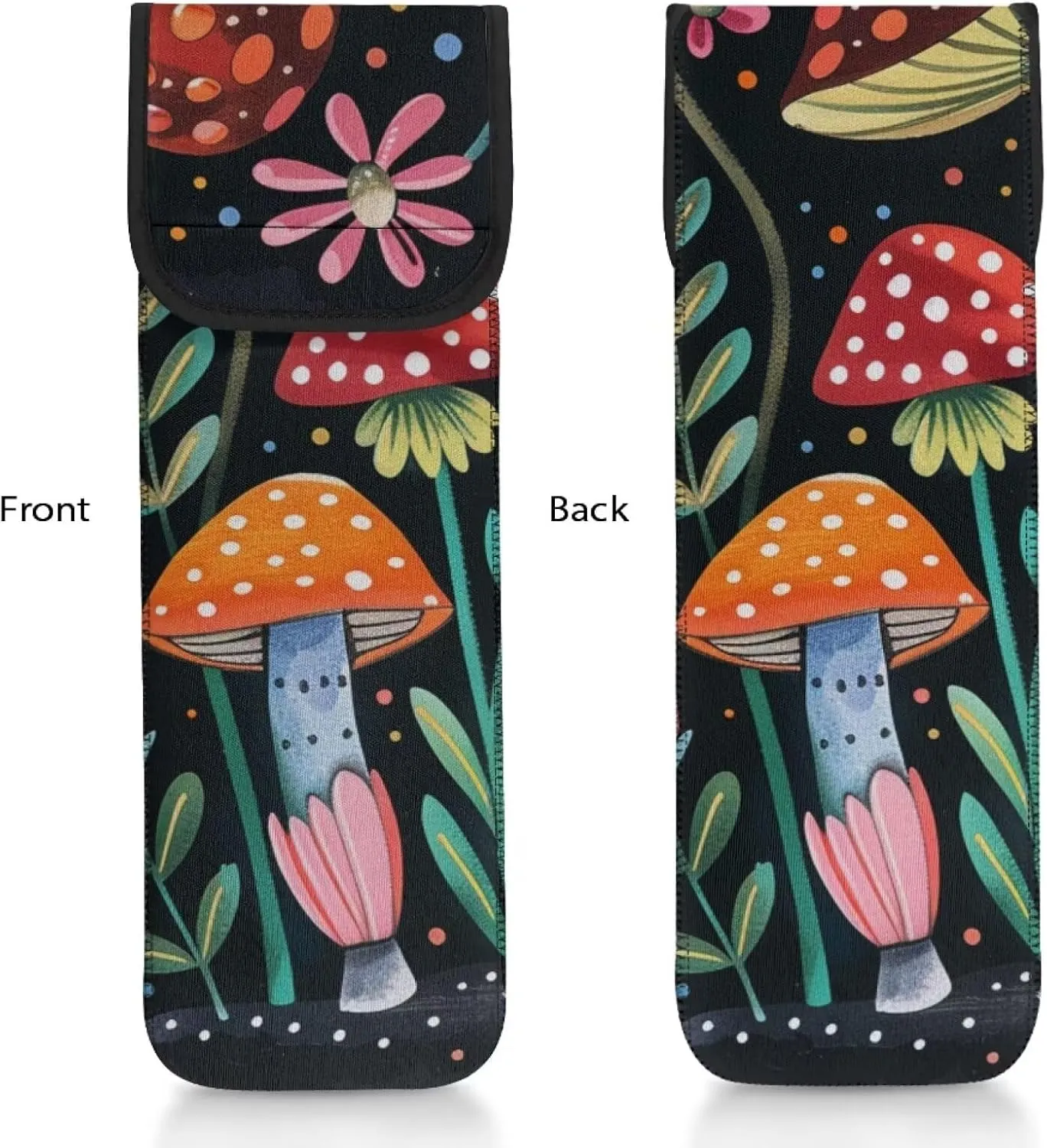 Flashideas Art Mushroom Flat Iron Case Organizer and Storage with Pocket Heat Resistant Neoprene Curling Iron Cover Sleeve Hot Tools Travel Bag