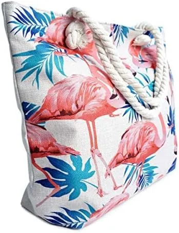 Forest & Twelfth Beach Bag XL Tote With Zipper, Perfect for Pool, Weekend Trip, Travel, Gym, Shopping, Grocery
