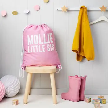 Girl's Personalised Sister Gym Bag