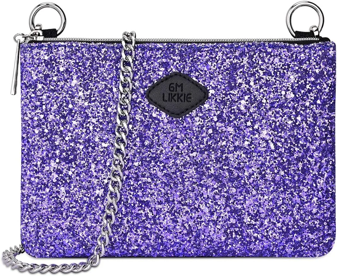 GM LIKKIE Crossbody Clutch Purse for Women, Glitter Evening Bag, Sequin Wedding Handbag for Party