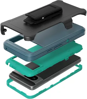 Google Pixel 8 Pro Case With Belt Clip Holster - Heavy Duty Rugged Shockproof Full Body Protection Kickstand Phone Case for 6.7-inch Pixel 8 Pro (Dark Green)
