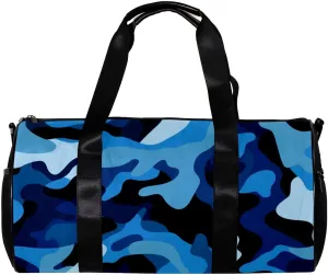 Gym Bags for Women,Duffle Bag for Travel,Classic Blue Sea Camouflage,Gym Bag for Men