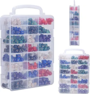 KISLANE Dice Storage Case for DnD Dice with Removable Dividers Holding up to 830 Dices, Dice Case for DnD Dice with Handle Great for Dice Collectors or RPG D&D Games (Tranparent)
