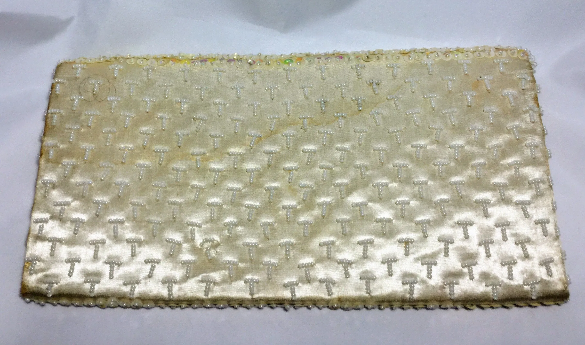 La Regale Yellow-Golden Beaded Handbag Purse Evening Clutch