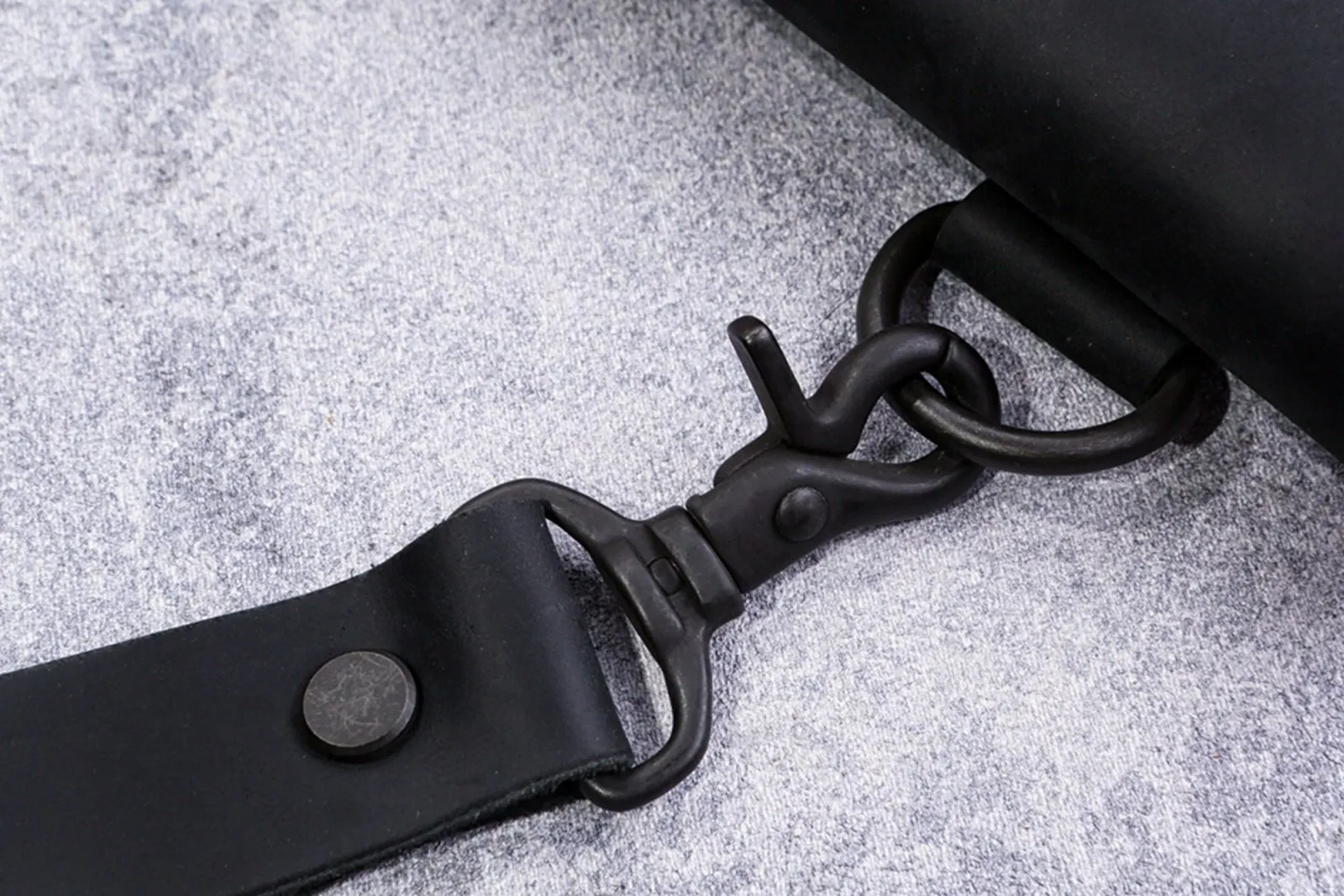 Leather Black Macbook air case bag with shoulder strap