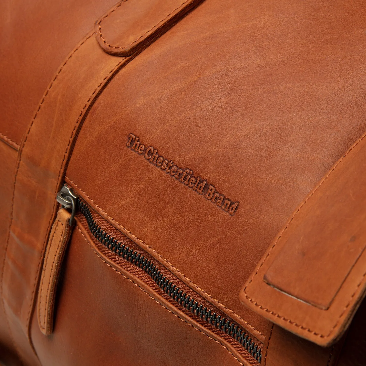 Leather Weekend Bag Cognac Portsmouth