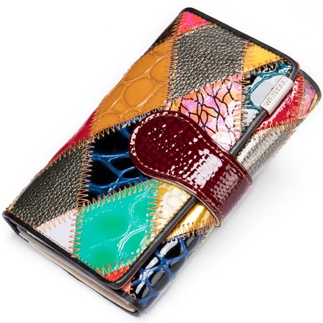 Luxury CrocLeather Short Clutch Wallet