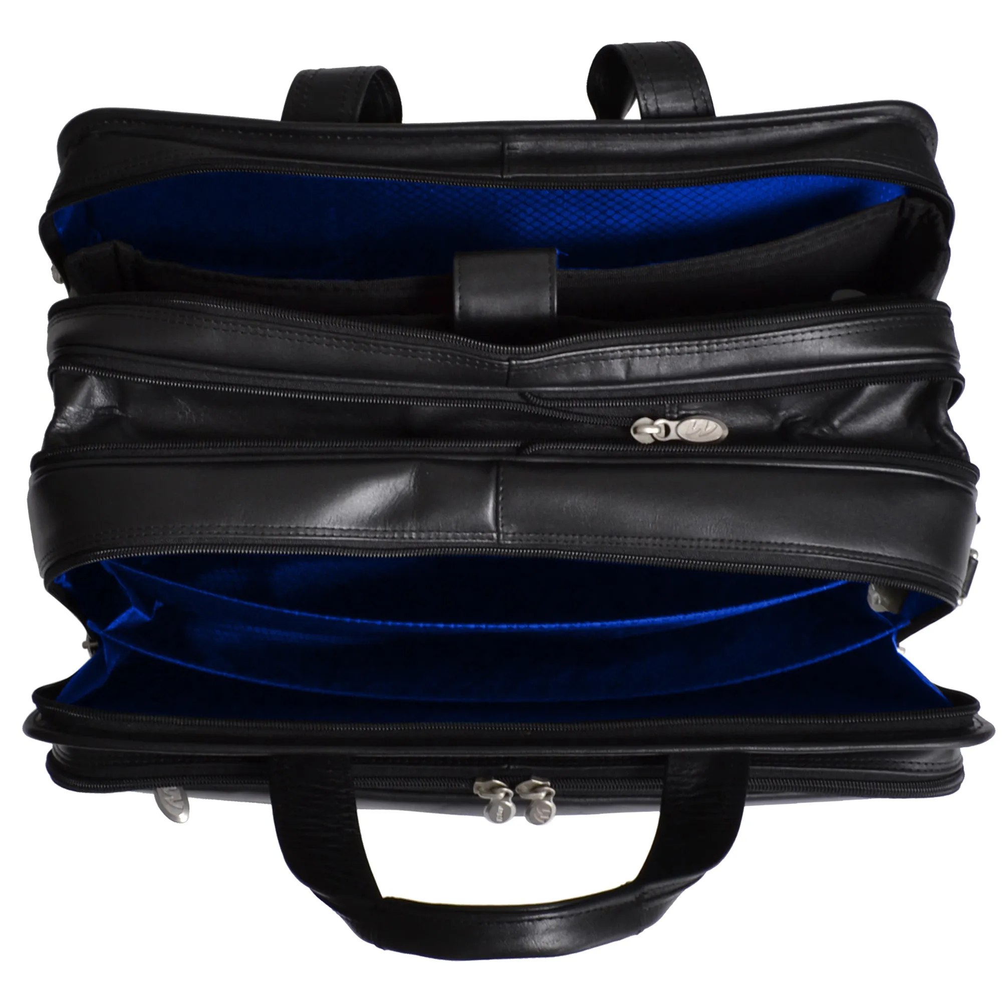 McKlein WALTON 17" Leather Expandable Double Compartment Laptop Briefcase w/ Removable Sleeve