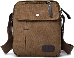 MosaiRudo Men's Canvas Small Messenger Bag,Casual Shoulder Bag for Men Women,Chest Bag Travel Carry BagMulti-pocket Purse