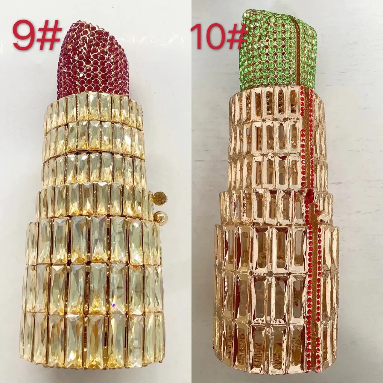 NEW Lipstick Shaped Crystal Purses - Luxury Diamond Clutch Bags