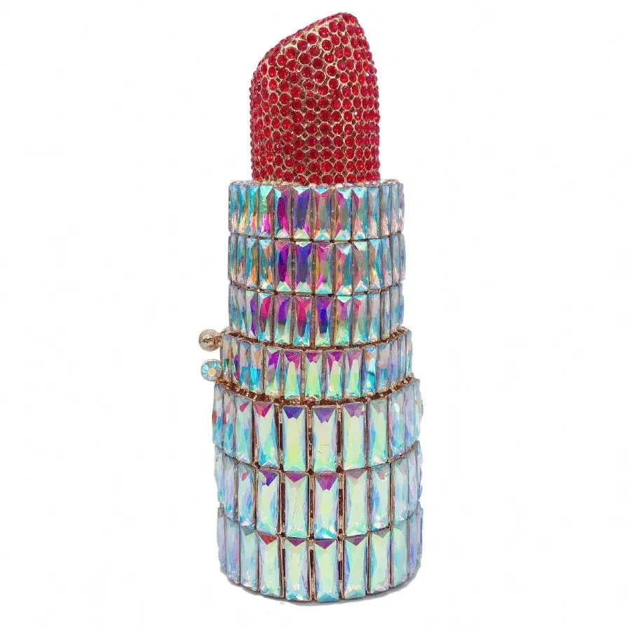 NEW Lipstick Shaped Crystal Purses - Luxury Diamond Clutch Bags