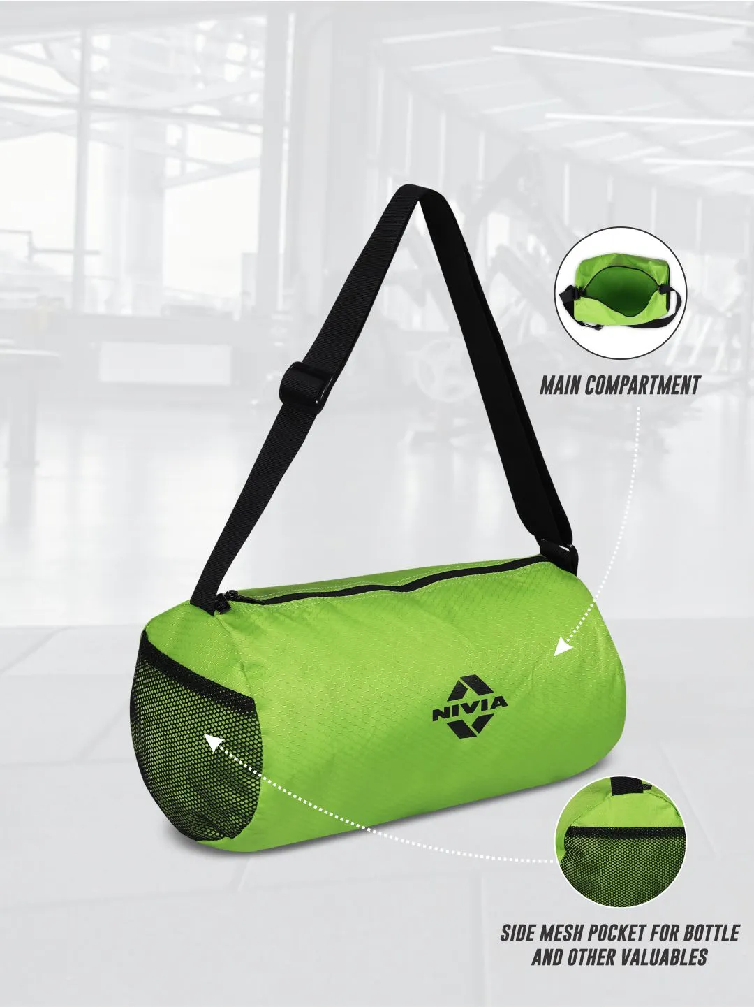 NIVIA Basic 11.5L Duffle Bag (Green/Black)