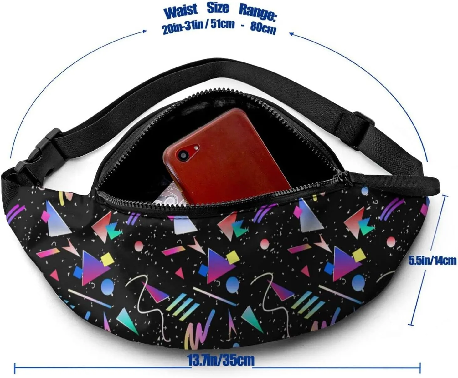 Retro 80S 90S Fanny Waist Bag Pack Casual Chest Bag Waist Packs Everywhere Belt Bag Sling Bag for Women Men
