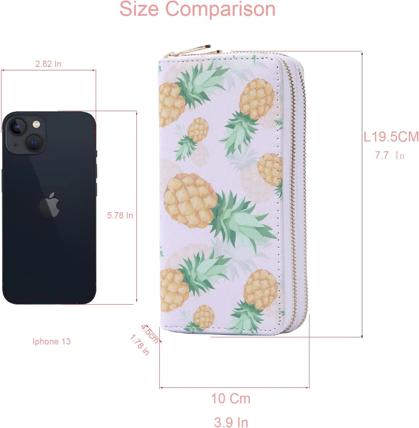 RFID Blocking Double Zip Wallet for Women Large Wristlet Clutch Bag Multi Card Holder Phone Case with Purse