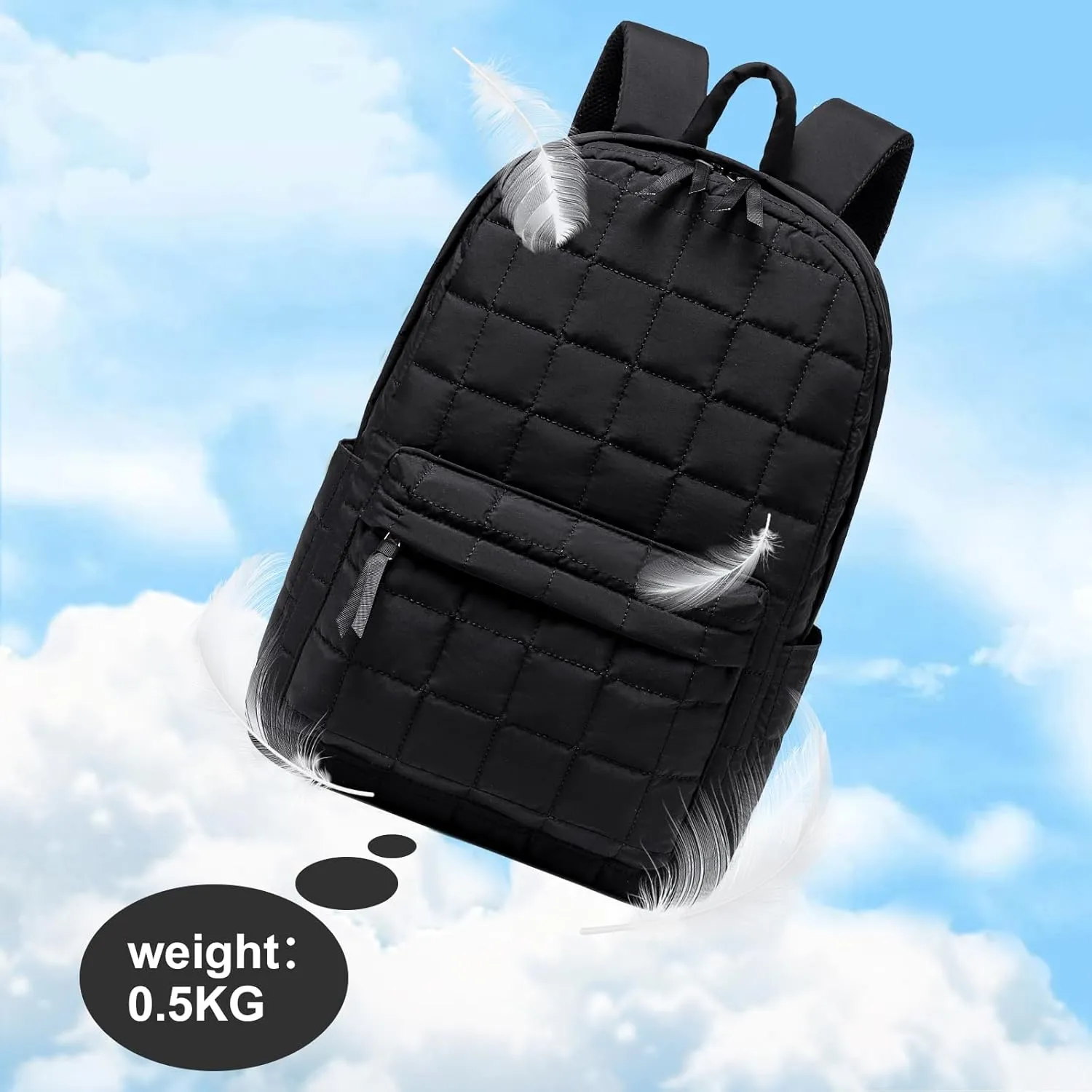School Backpack Teen Girls Lightweight Bookbags Elementary Middle School College Back Pack Women Laptop Casual Daypacks (Black)