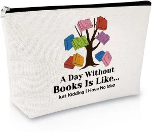 Sfodiary Bookish Makeup Bag Book Lover Gifts for Women Cosmetic Bag Reading Book Club Gifts Bibliophile Librarian Presents Christmas Birthday Presents for Best Friends Travel Cosmetic Pouch