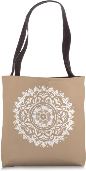 Simple Chic Mandala - Hazelnut Brown Tote Bag